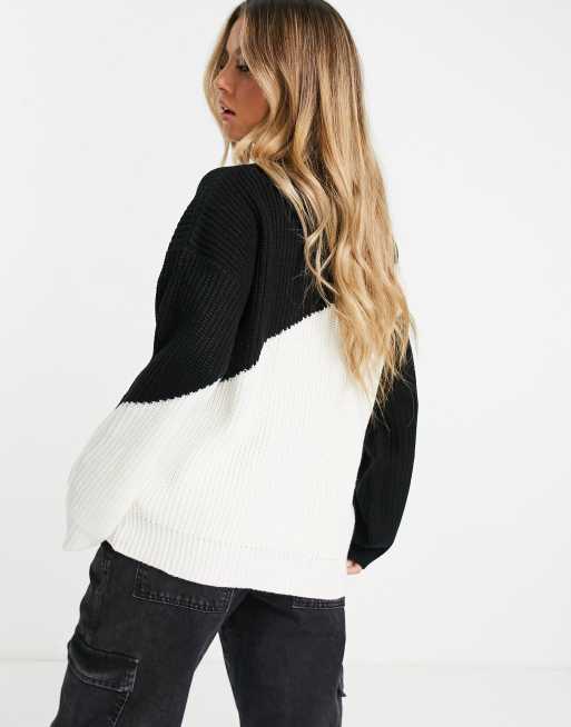 Black and white block jumper sale