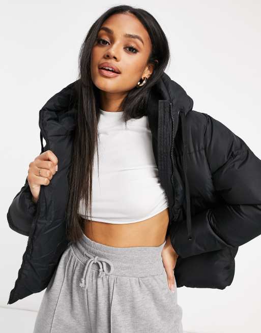 AX Paris cropped chunky puffer in black | ASOS