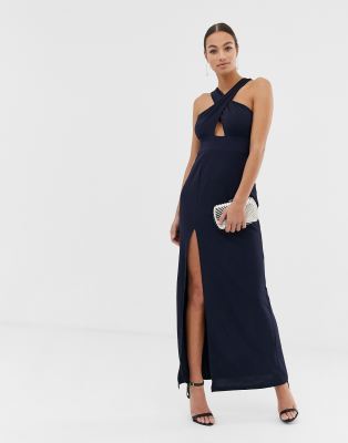 cut out maxi dress with thigh split