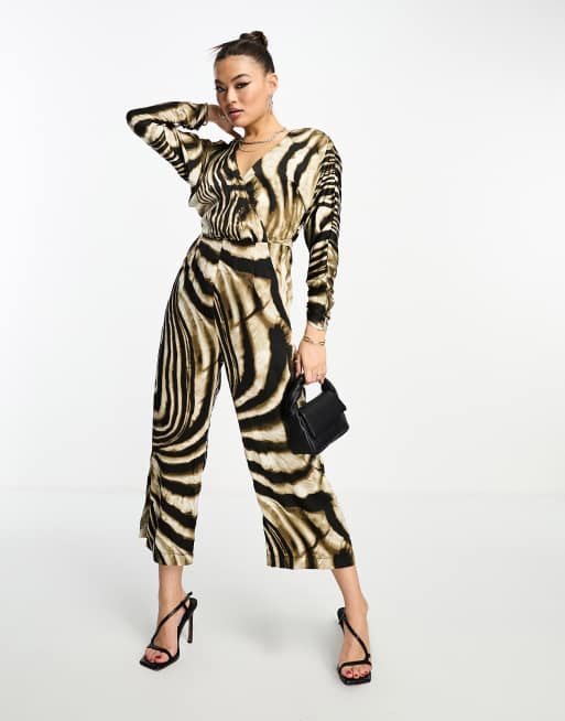 Ax Paris – Djurmönstrad jumpsuit i satin
