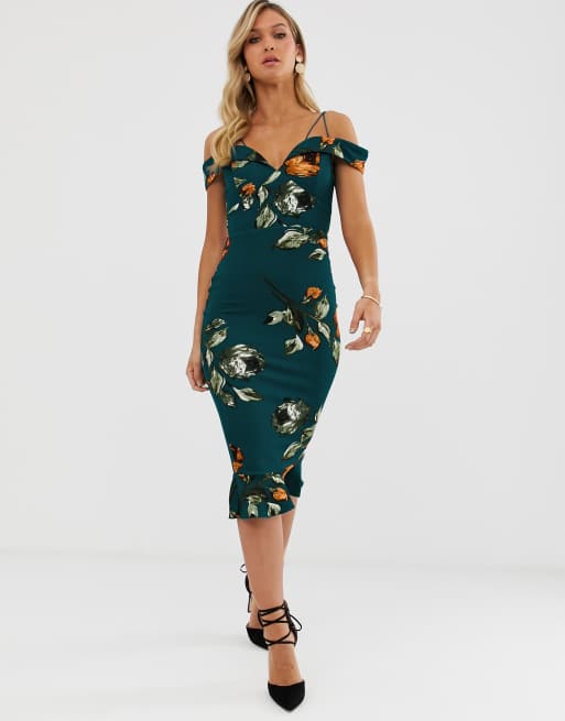 AX Paris floral bardot bodycon dress