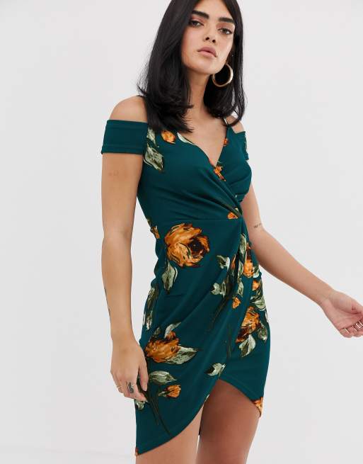 AX Paris floral cold shoulder midi dress | ASOS