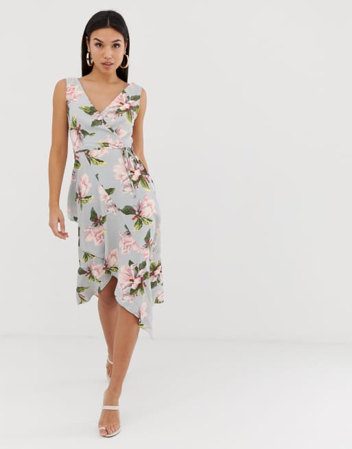 Ax paris grey floral dress sale