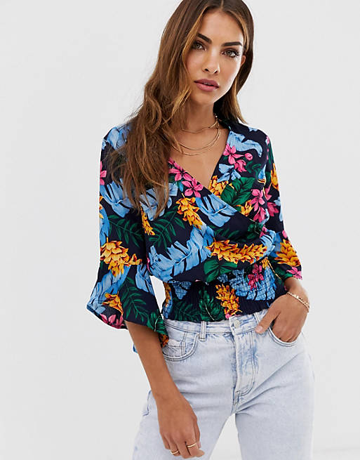 AX Paris floral print wrap blouse | ASOS