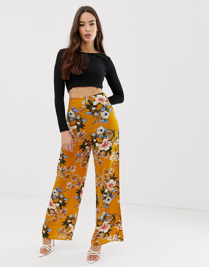 AX Paris floral trousers-Yellow