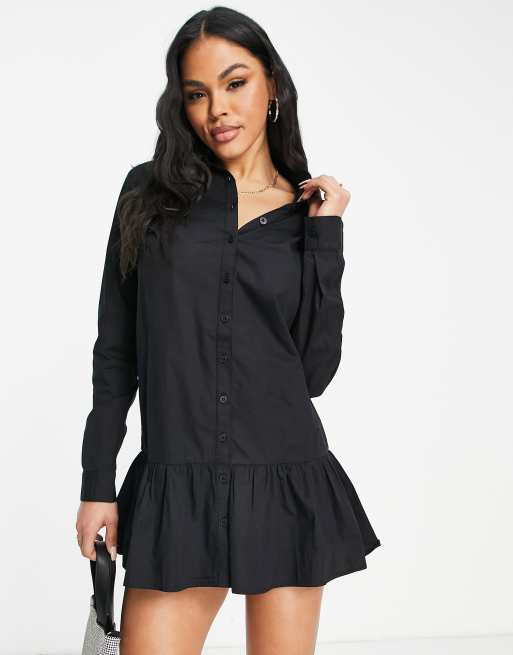 Frill hem store shirt dress