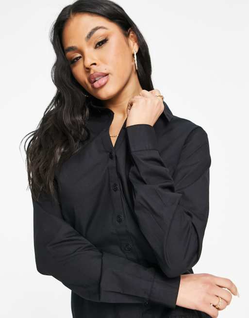 Black frill shirt 2024 hem top jumper