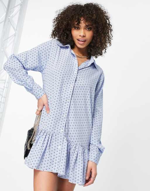 Frill hem smock store dress