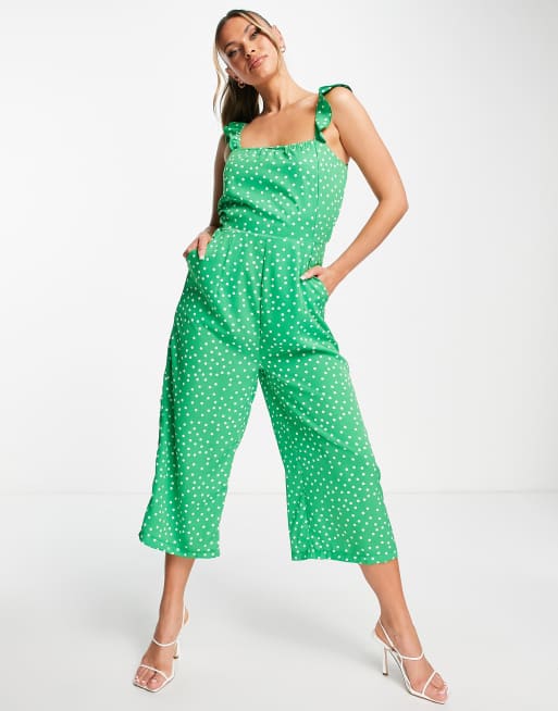 Green store frill jumpsuit