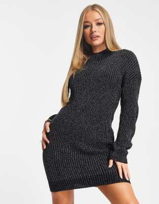 black glitter jumper dress