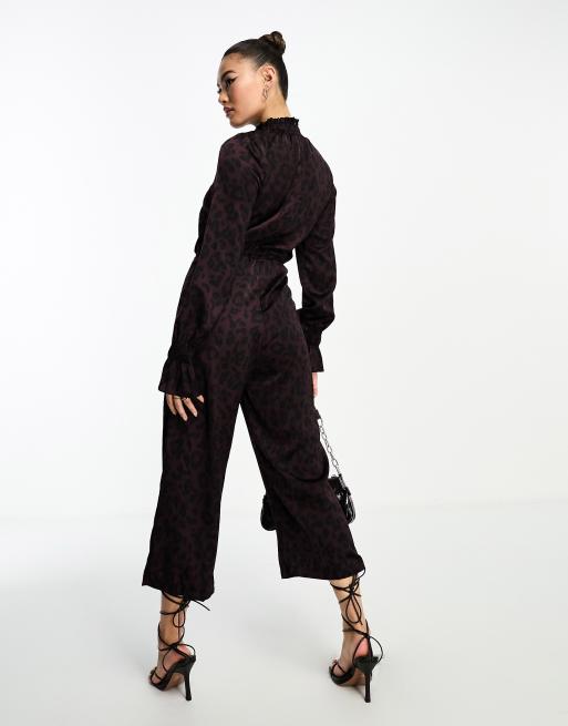 Plum Wrap Top Long Sleeve Culotte Jumpsuit – AX Paris