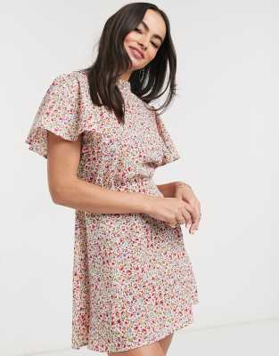 AX Paris high neck ruffle sleeve mini dress | ASOS