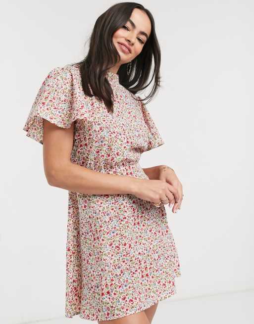 AX Paris high neck ruffle sleeve mini dress | ASOS