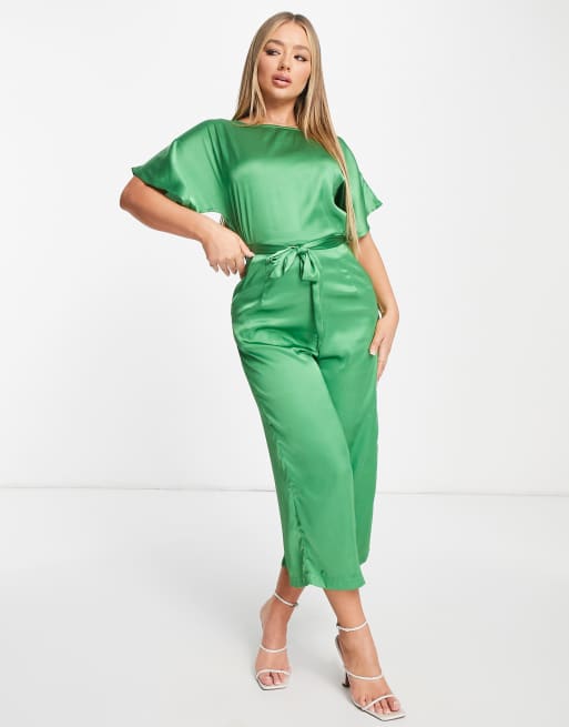 AX Paris - Jumpsuit met gestrikte taille in groen