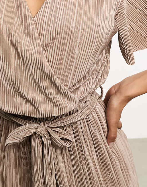 Plissee Jumpsuit - taupe -  - Damenmode Onlineshop