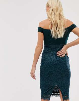 paris lace bodycon dress bardot