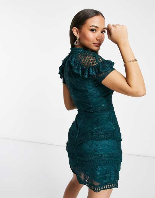 Ax paris shop teal lace dress