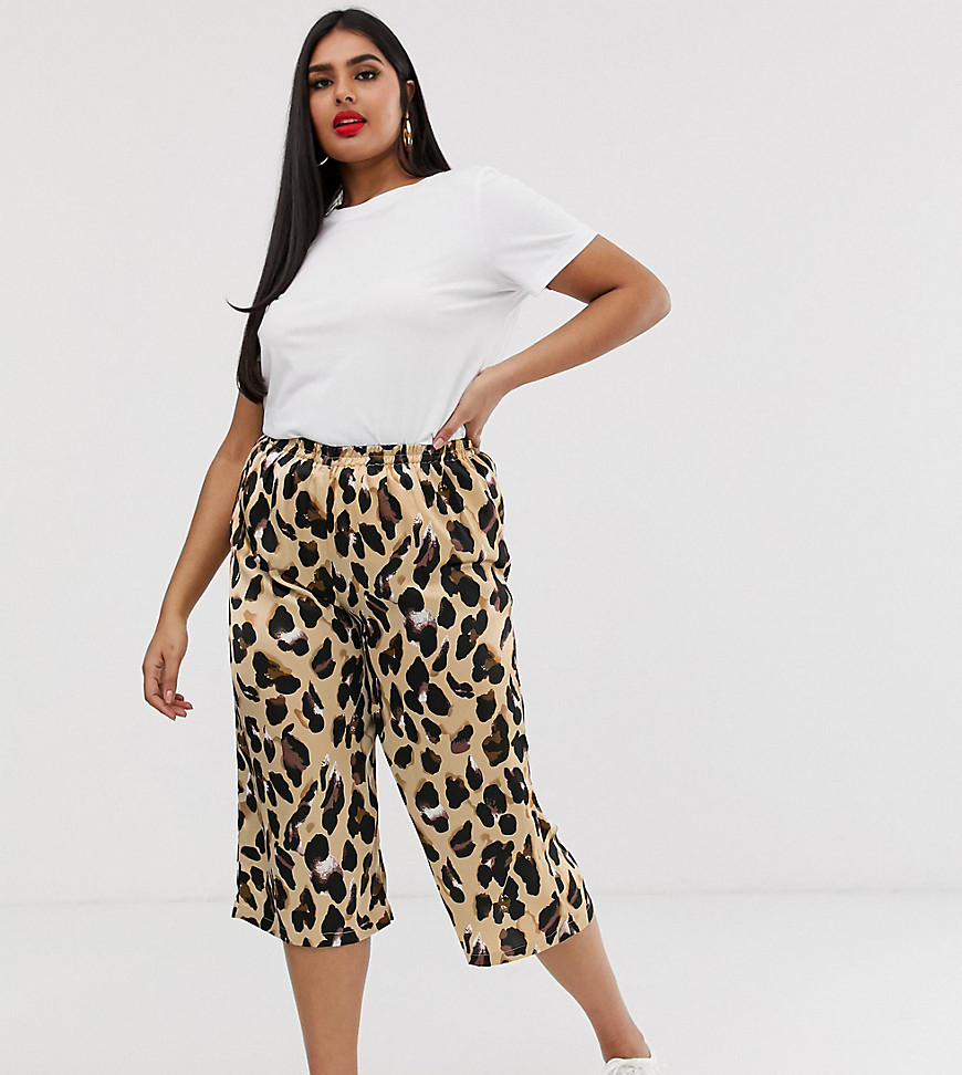 AX Paris leopard print cropped trouser-Multi