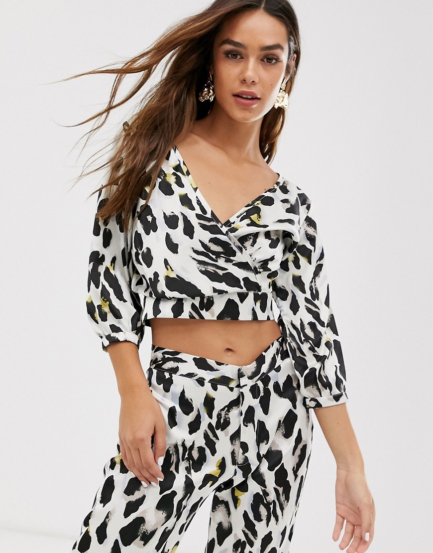 AX Paris leopard print wrap blouse-Multi