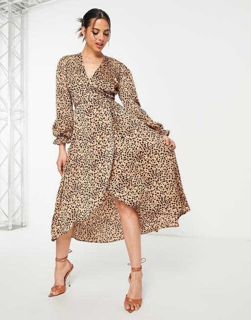 Ax paris wrap 2025 front animal print dress