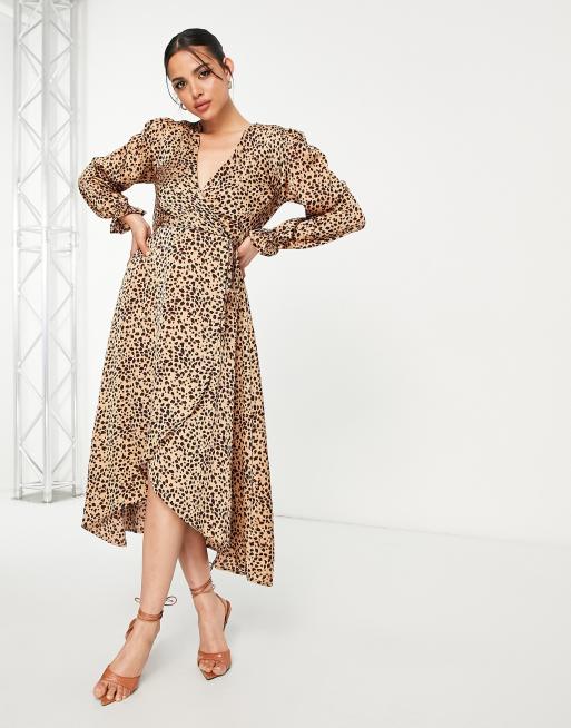 Animal print wrap dress ax outlet paris