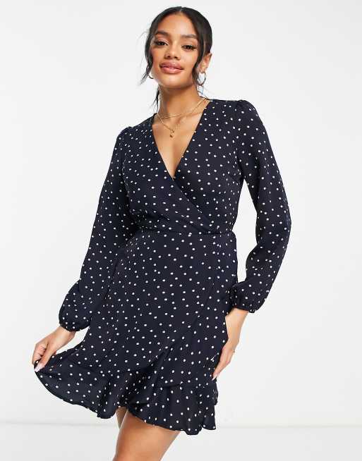 Ax paris polka store dot wrap dress