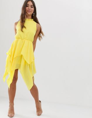 AX Paris midi dress in yellow | ASOS