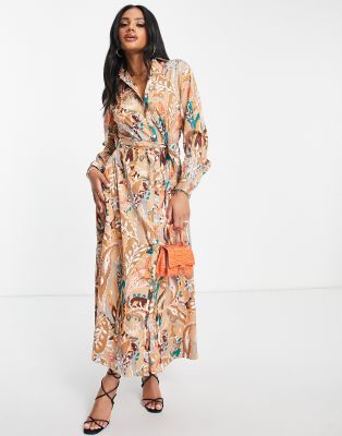 AX Paris – Midi-Hemdkleid mit Paisley-Muster
