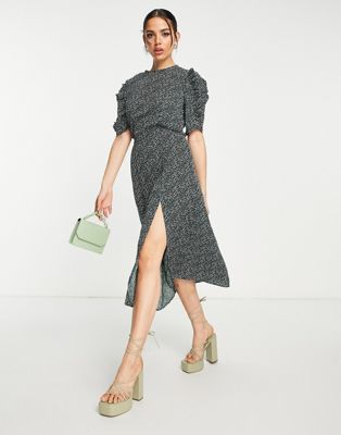 AX Paris - Crew neck midi dress in forest green-blue - ASOS NL | StyleSearch