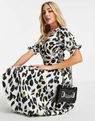 ax paris leopard wrap dress