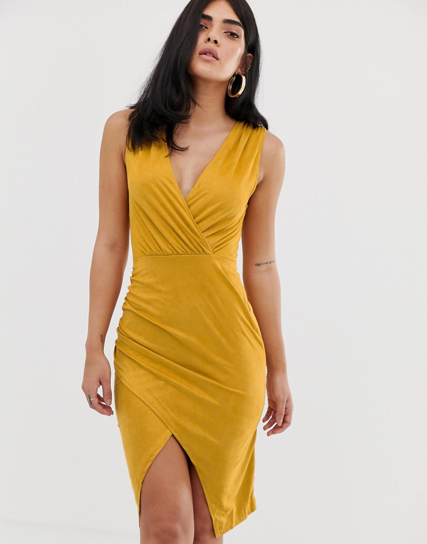 AX Paris midi wrap dress-Yellow