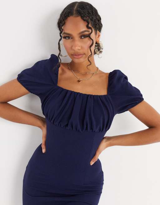 AX Paris milkmaid dress in navy