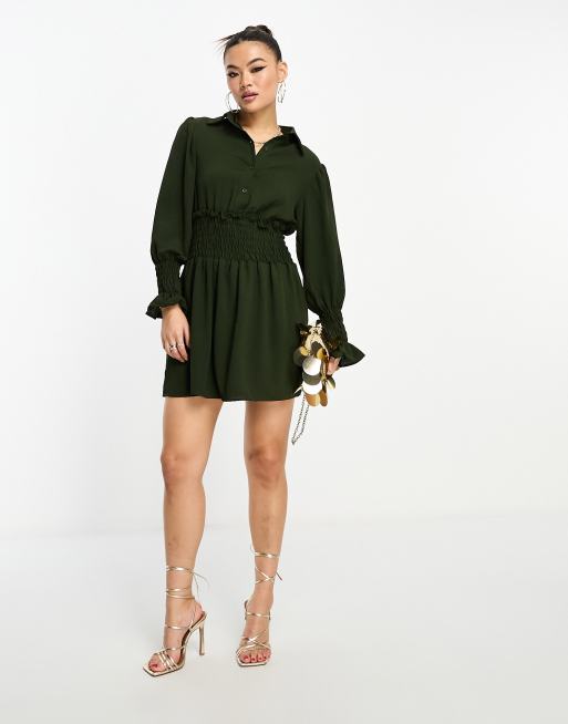 nail polish to wear with green dress Kason Oversized Shirt Dress main image 0