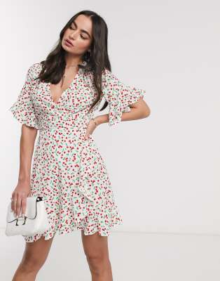 ax paris printed wrap dress