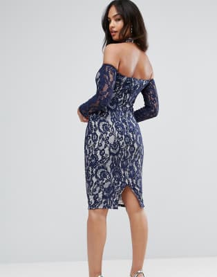 ax paris navy bardot dress