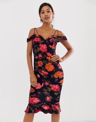 ax paris red floral dress