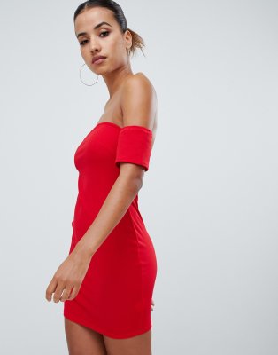 AX Paris off the shoulder mini dress-Red