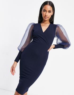 ax paris chiffon batwing midi dress