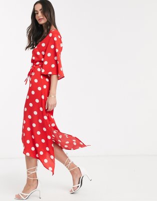 ax paris red polka dot dress