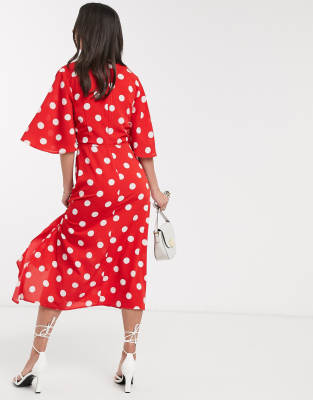 ax paris red polka dot dress