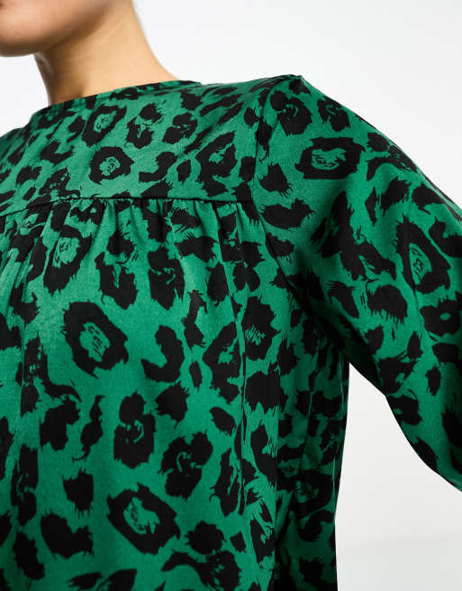 Green Leopard Print Long Sleeve Top – AX Paris