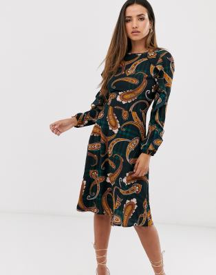 green paisley dress
