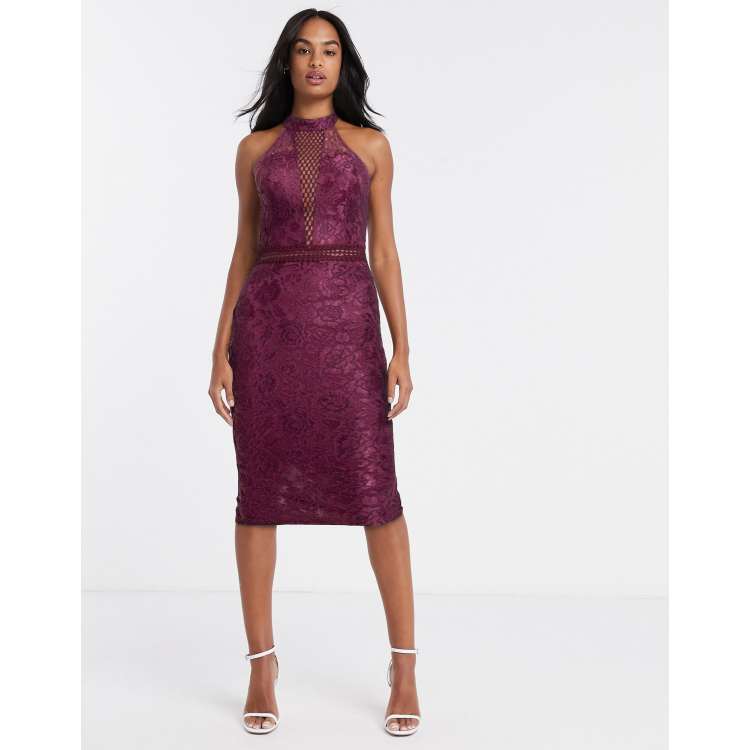 Ax paris plum lace dress hotsell
