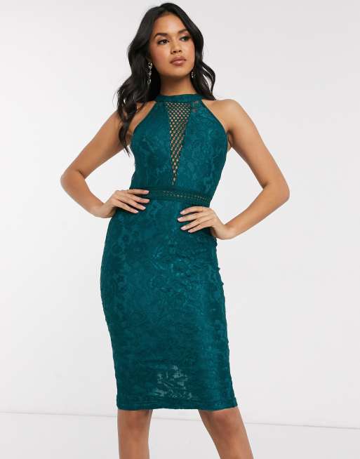 Ax paris teal lace deals dress