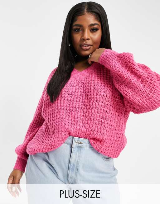 Plus size pink jumper sale