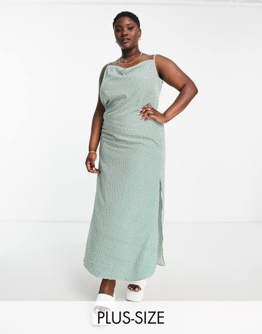 Plus size green on sale polka dot dress