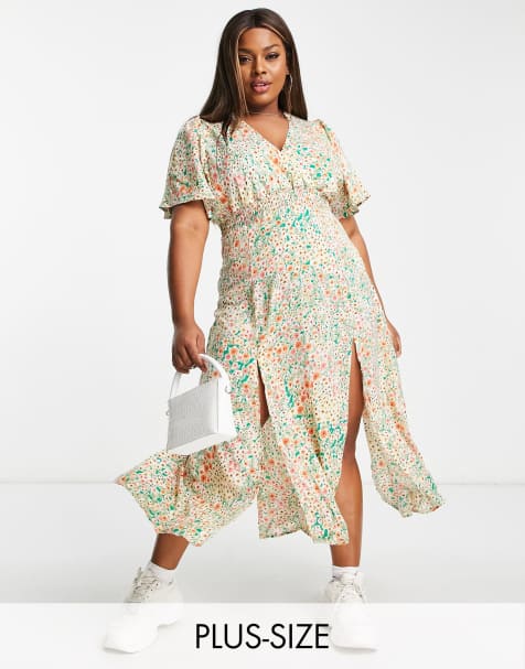 AX Paris Plus – Geblümtes Wickelkleid mit V-Ausschnitt - view 1