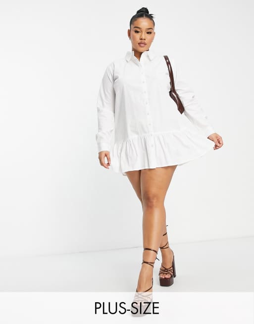 AX Paris Plus – Hemdkleid in Weiß