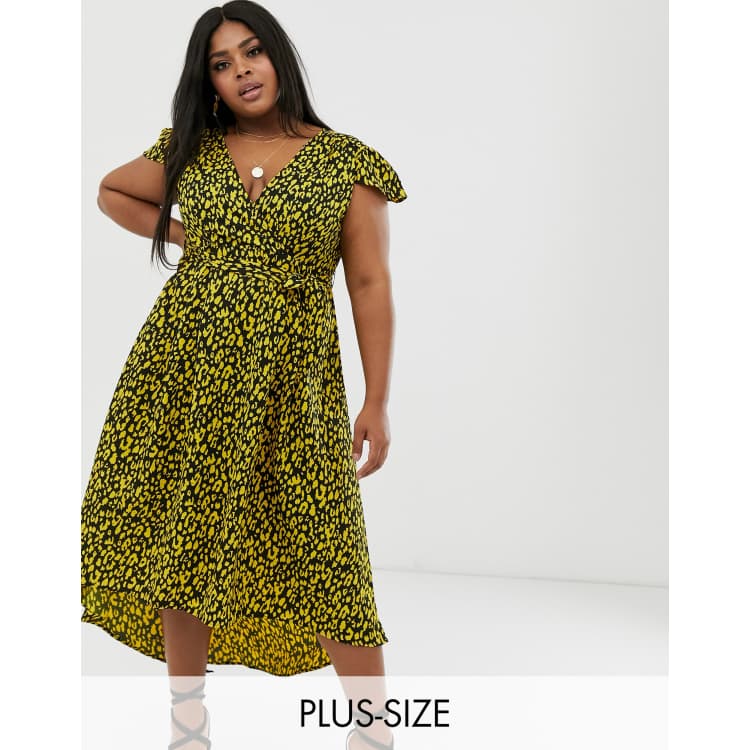 Plus leopard 2024 midi dress