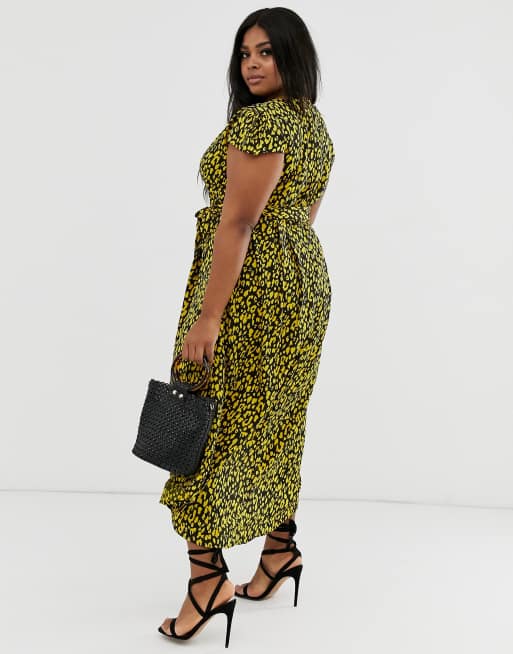 Ax paris green leopard print 2024 wrap dress